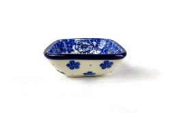 Bunzlau vierkant schaaltje 8 x 8 cm 1975X Kleine vierkante schaaltjes